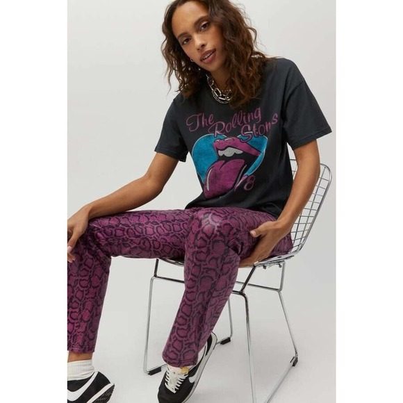 Daydreamer Rolling Stones 78 Ticket Boyfriend Tee Small Vintage Black - Picture 9 of 15